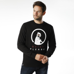 Мужская кофта теннисная Quiet Please Advantage Logo Sweatshirt Men - Black, White