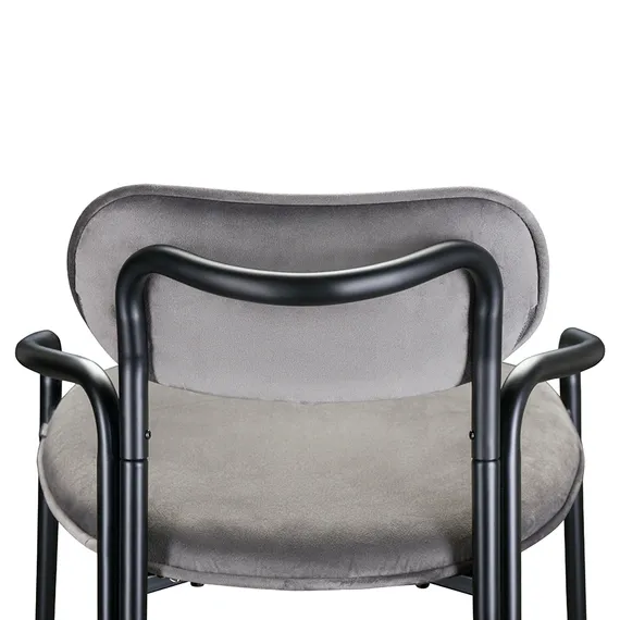 Барный стул Ror, Round, серый велюр