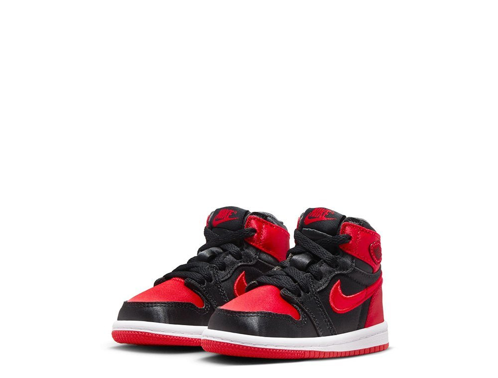 Баскетбольные детские кроссовки Air Jordan 1 Retro High OG (TD) "Satin Bred"