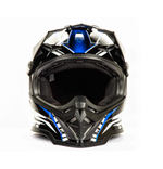 Шлем мото кроссовый HIZER B6197 №4 (S) black/blue/white