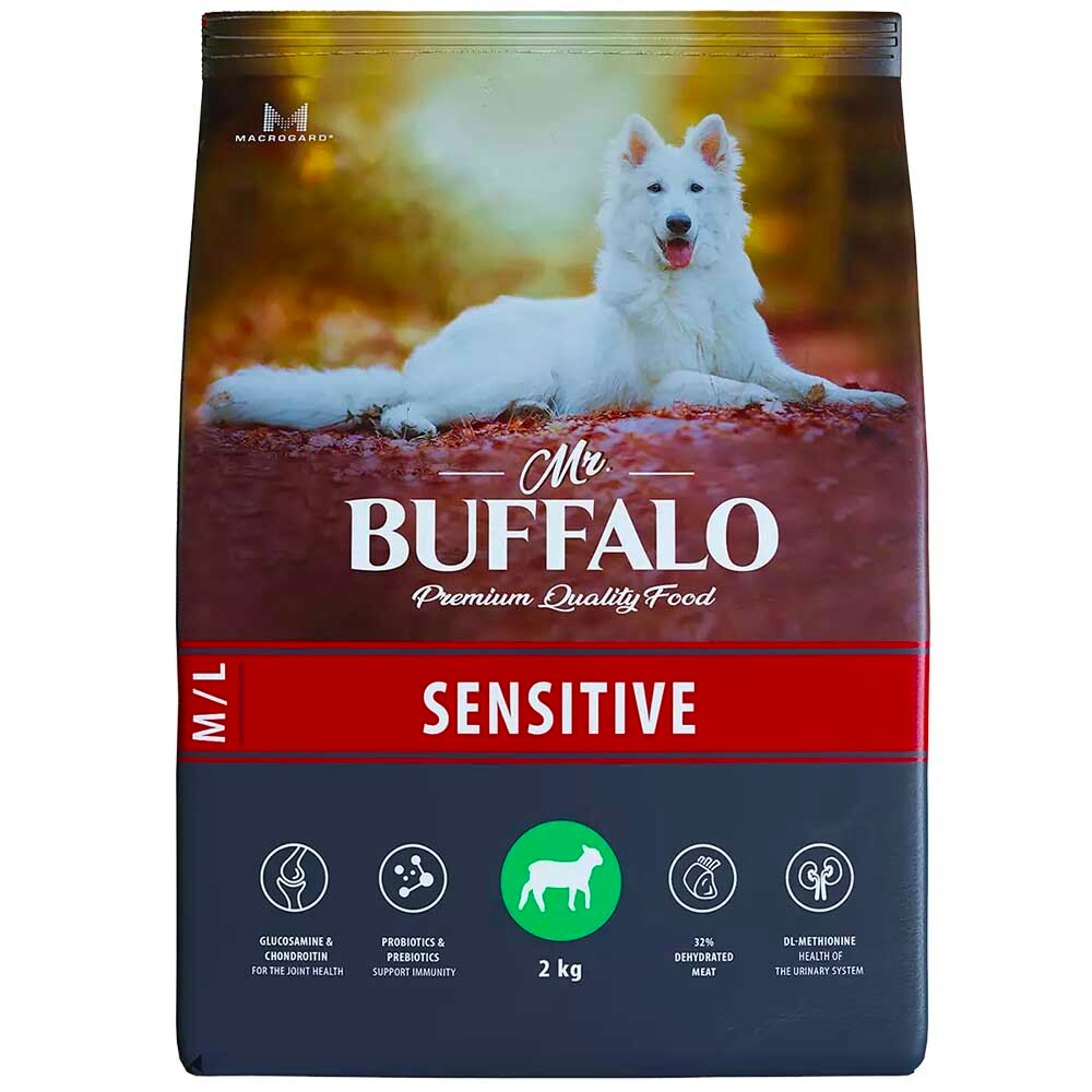 Mr.Buffalo корм для собак средних и крупных пород с чувствительным пищеварением с ягненком (Adult Sensitive M/L Lamb)