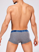 Мужские трусы-боксеры с резинкой джинсового цвета (Размер: S) (Цвет: серый меланж)