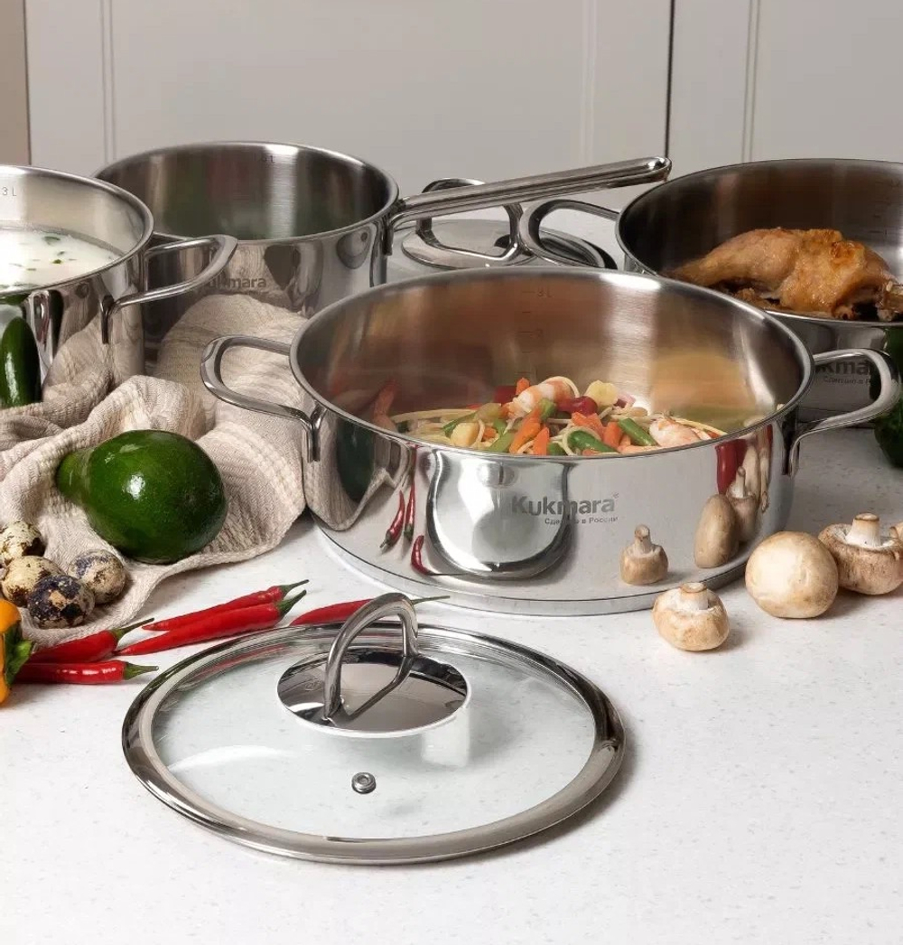 Сотейник линии “Safia”3,9 л д26 со стеклянной крышкой