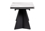 Керамический стол Woodville Ливи 140(200)х80х78 белый мрамор, черный