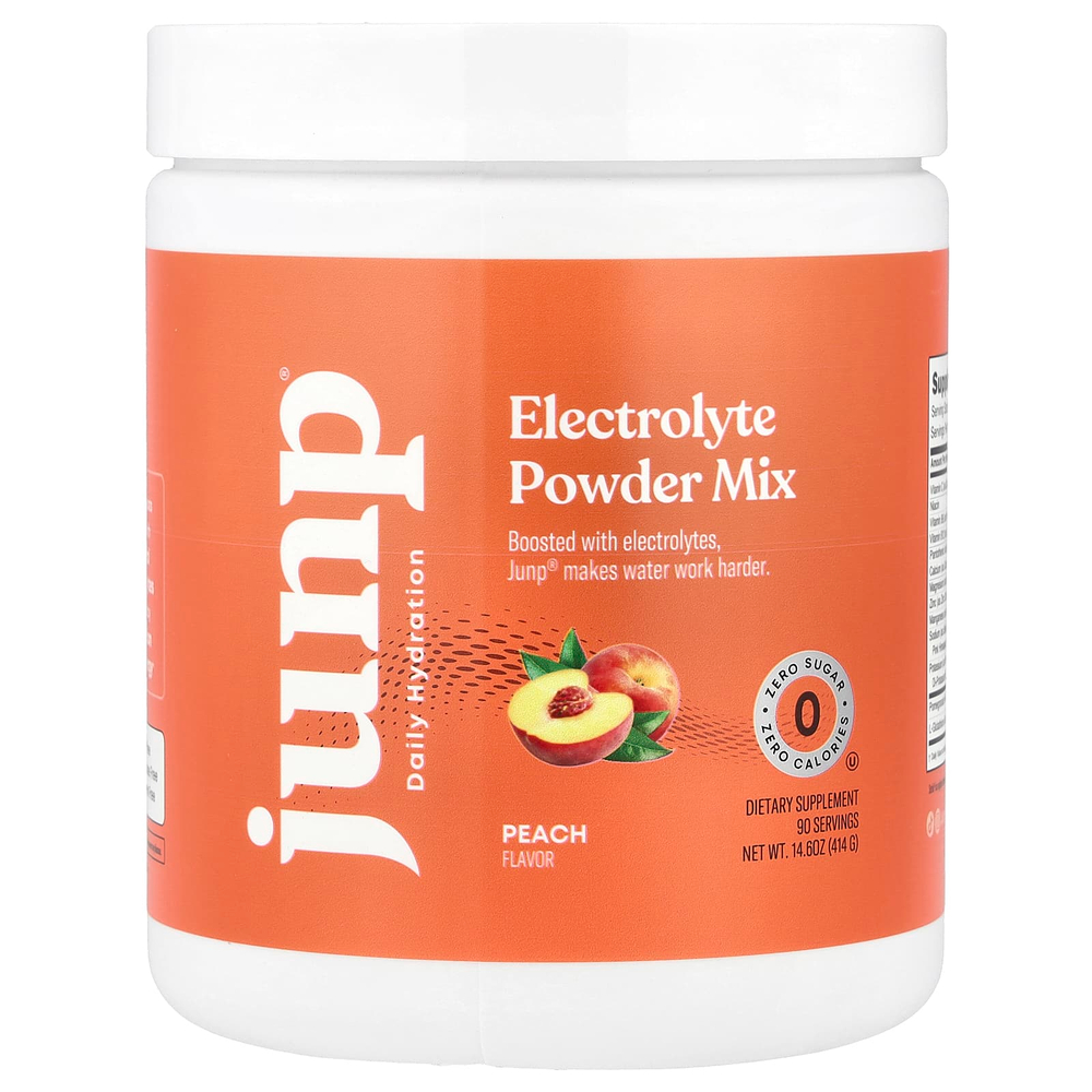 JUNP Hydration, Порошковая смесь электролитов, персик, 414 г (14,6 унции)