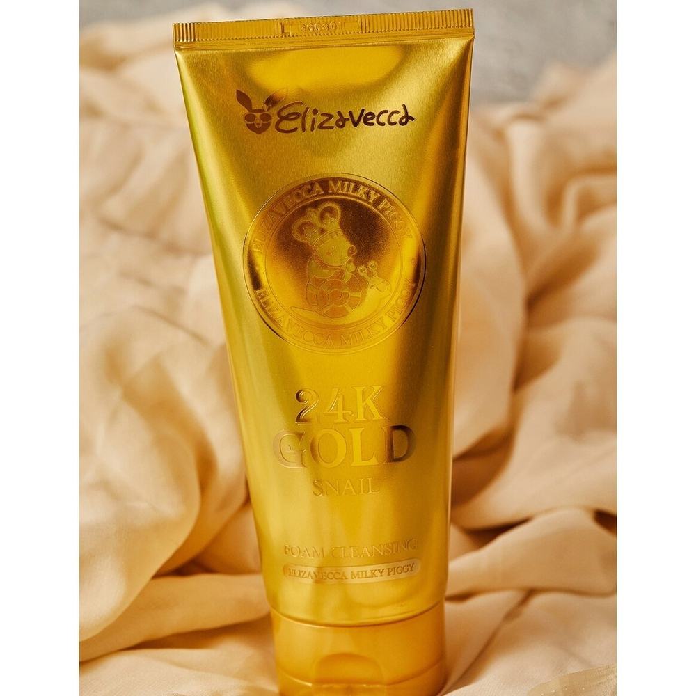Пенка для умывания с муцином улитки и золотом Elizavecca 24k Gold Snail Cleansing Foam