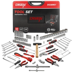 Набор инструментов 122 пр. 1/4'',1/2''(6гр.)(4-32мм) DISEN DS38901