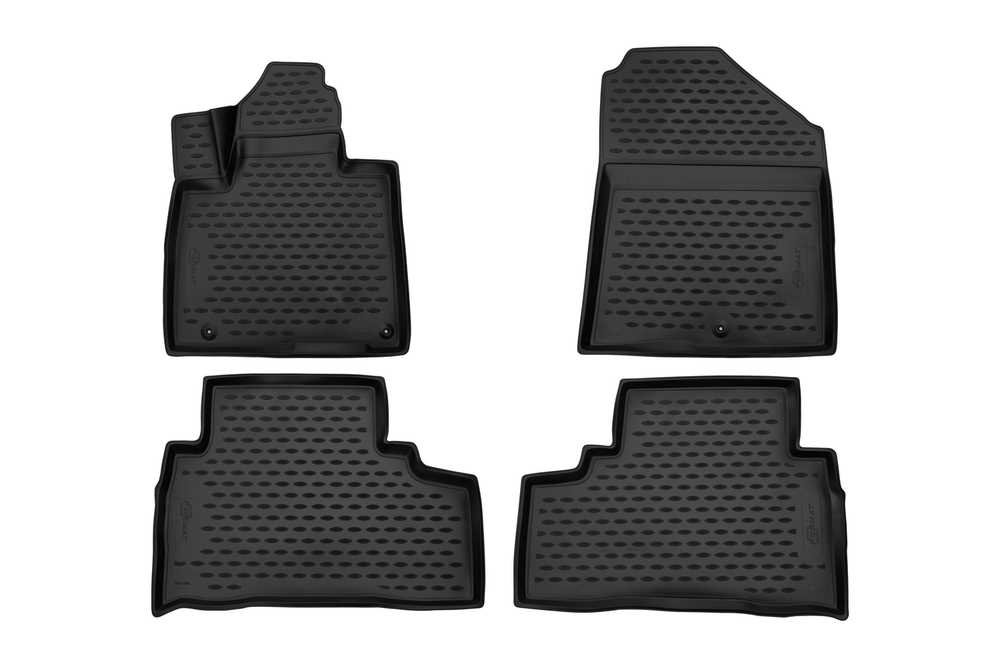 Коврики 3D в салон KIA Sorento Prime, 2015-&gt;, 5/7 мест, 4 шт. (ПУ, повышенная износостойкость)