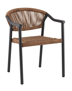 Стул Syna светло-коричневый серые ножки (искусственный ротанг)