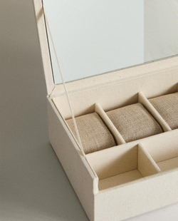 ZARA HOME ШКАТУЛКА ДЛЯ ДРАГОЦЕННОСТЕЙ, СВЕТЛО-БЕЖЕВЫЙ