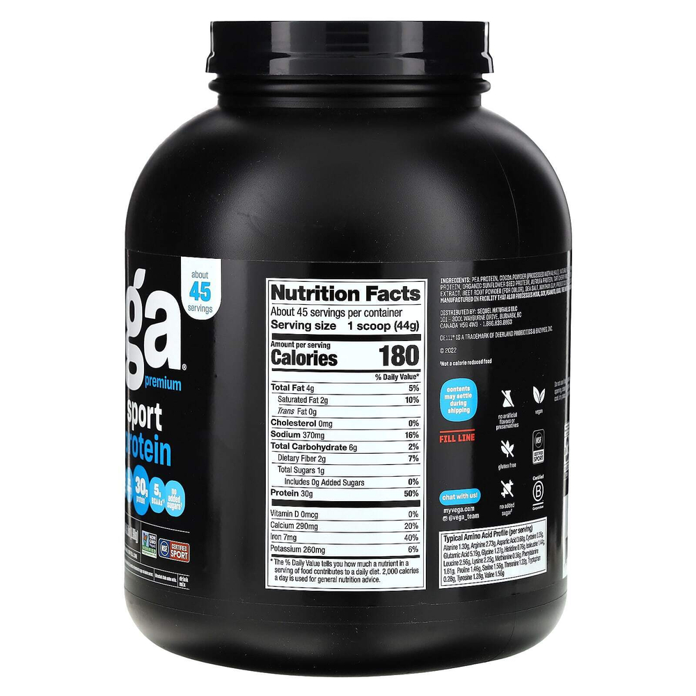 Vega, Plant-Based Protein, Performance Protein + Recovery, сливочный шоколад, 1,98 кг (4 фунта 5,9 унции)