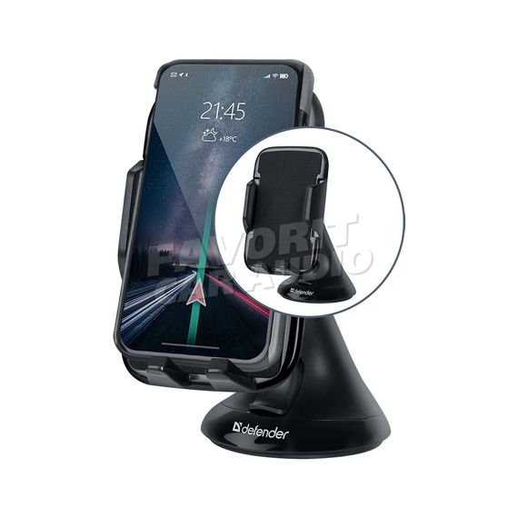 Держатель Defender CH-113 присоска шарнир чёрный