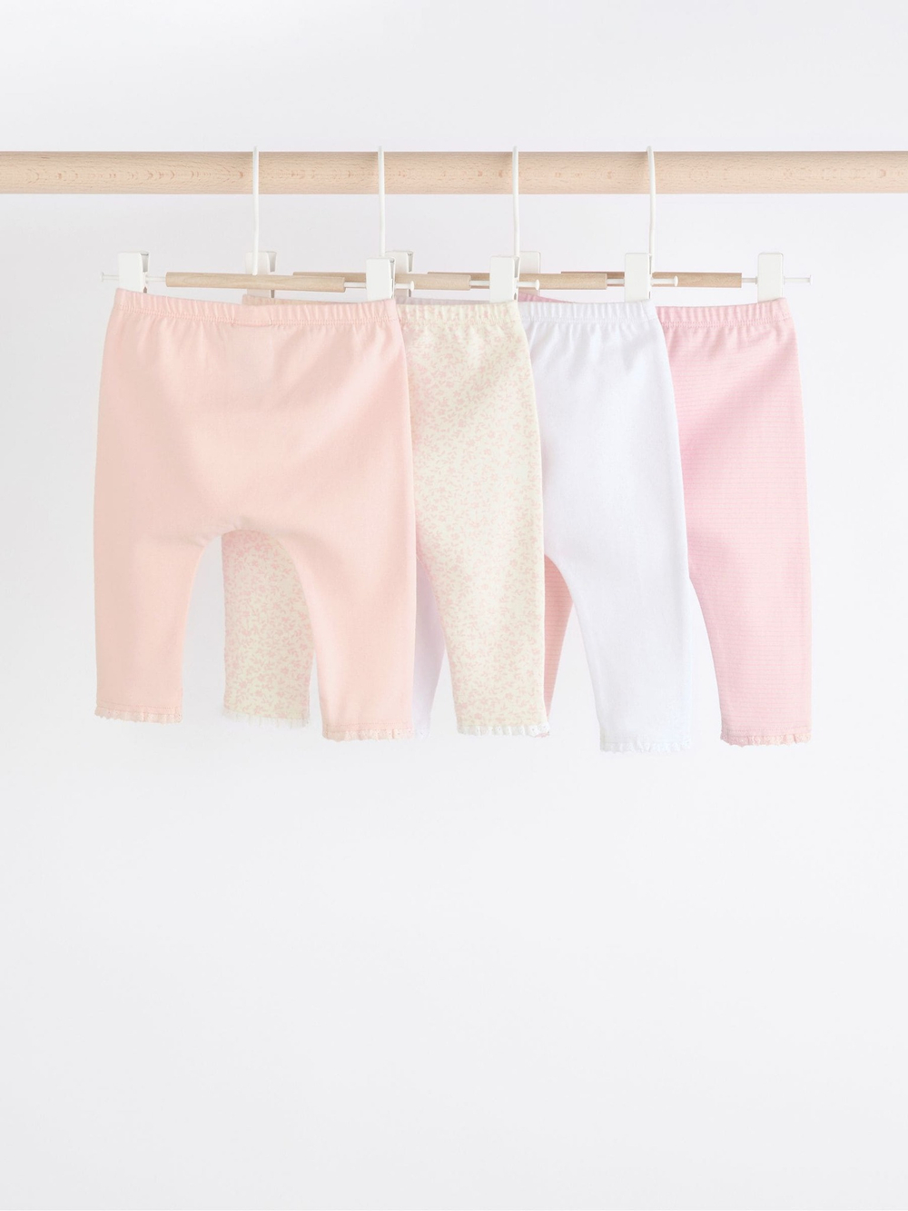 Легинсы для малышей Next Q95-321, 4 шт., Белый, Розовый