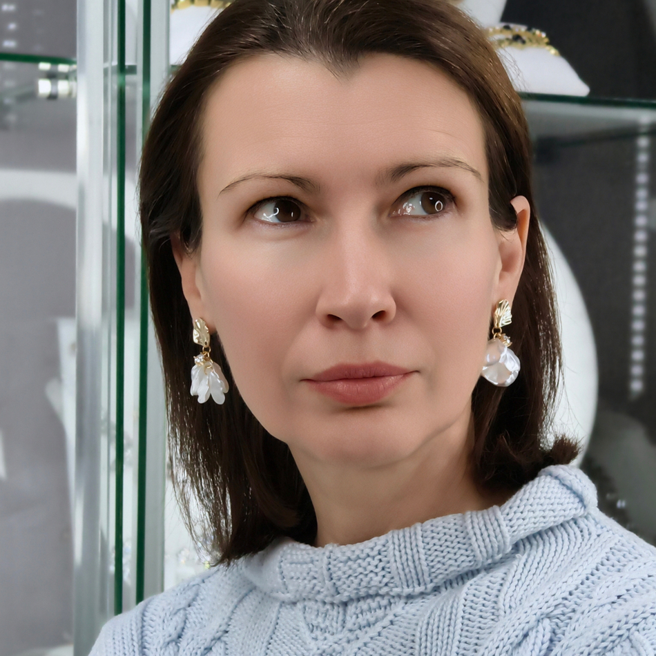 Серьги Fiore Luna IMITATION MOTHER-OF-PEARL ABE25644-01 G