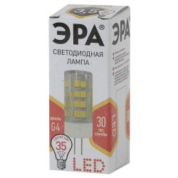 Лампочка светодиодная ЭРА STD LED JC-3,5W-220V-CER-827-G G4 3,5Вт керамика капсула теплый белый свет | Лампы cветодиодные Капсульные (G4, G9)