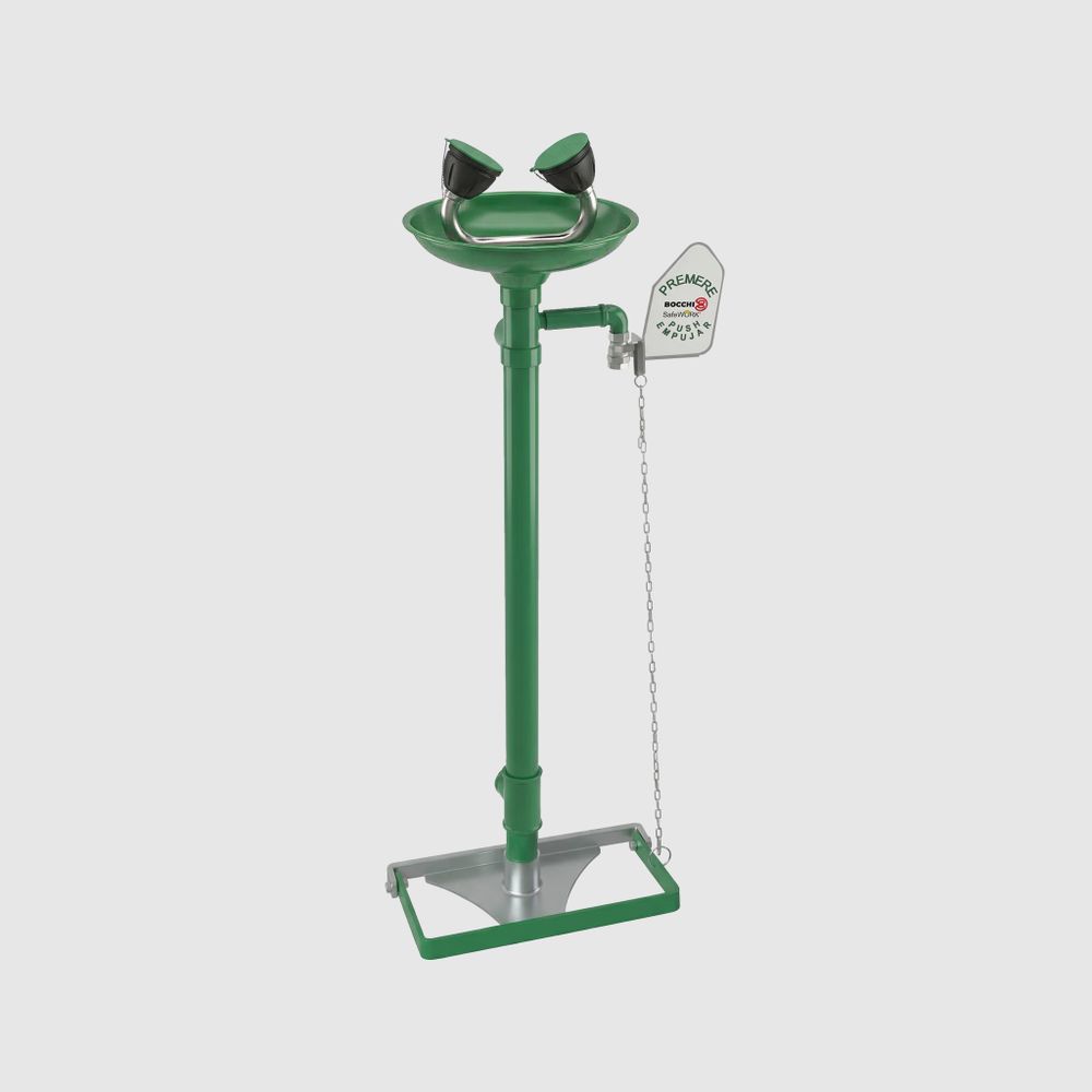 Аварийный фонтан для промывки глаз оцинк. сталь/полипропилен BOCCHISF SC380 зеленый