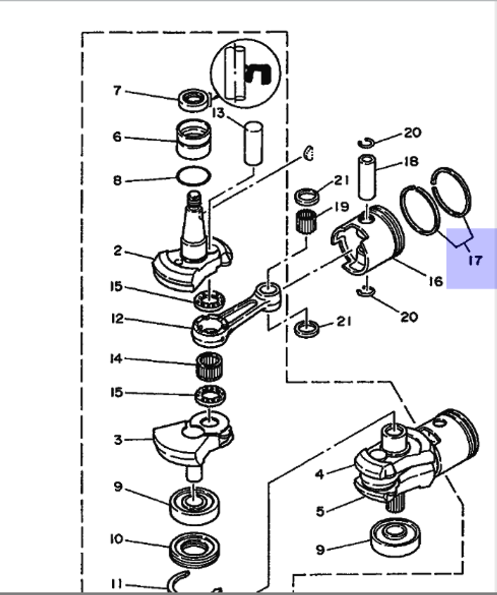 Комплект поршневых колец STD Yamaha 61N116030000