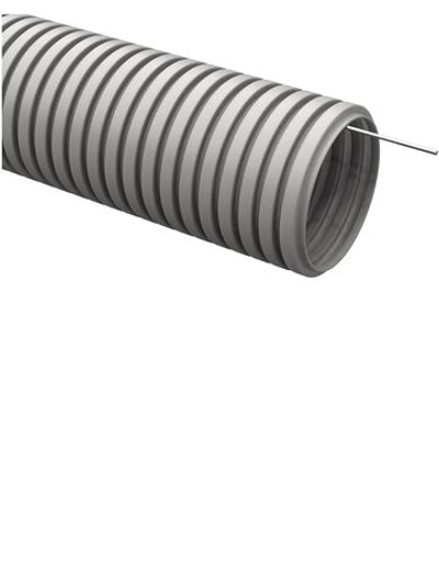 Труба гофрированная ПВХ гибкая легкая d20мм с протяжкой сер. DKC 91920 100м