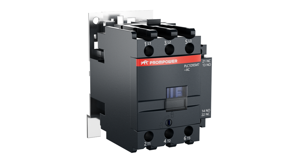 Контактор Prompower PLC1D95M7 серии Pulse, ток 95А, 3 полюса, доп контакт 1НО+1НЗ, катушка 230AC