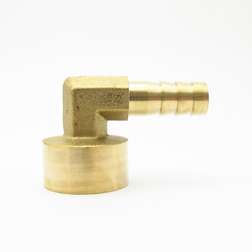 Переходник латунный угловой, резьба 1/4 (мама) - штуцер 10 мм.
