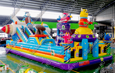 Коммерческий батут "Космические зверята" 14*7*6 м