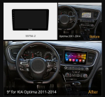 Магнитола для KIA Optima 3 TF 2013-2015 (рамка-накладка) - Carmedia OL-9756-2 IPS, Android 10, 8 ядер (TS18), 4G SIM-слот