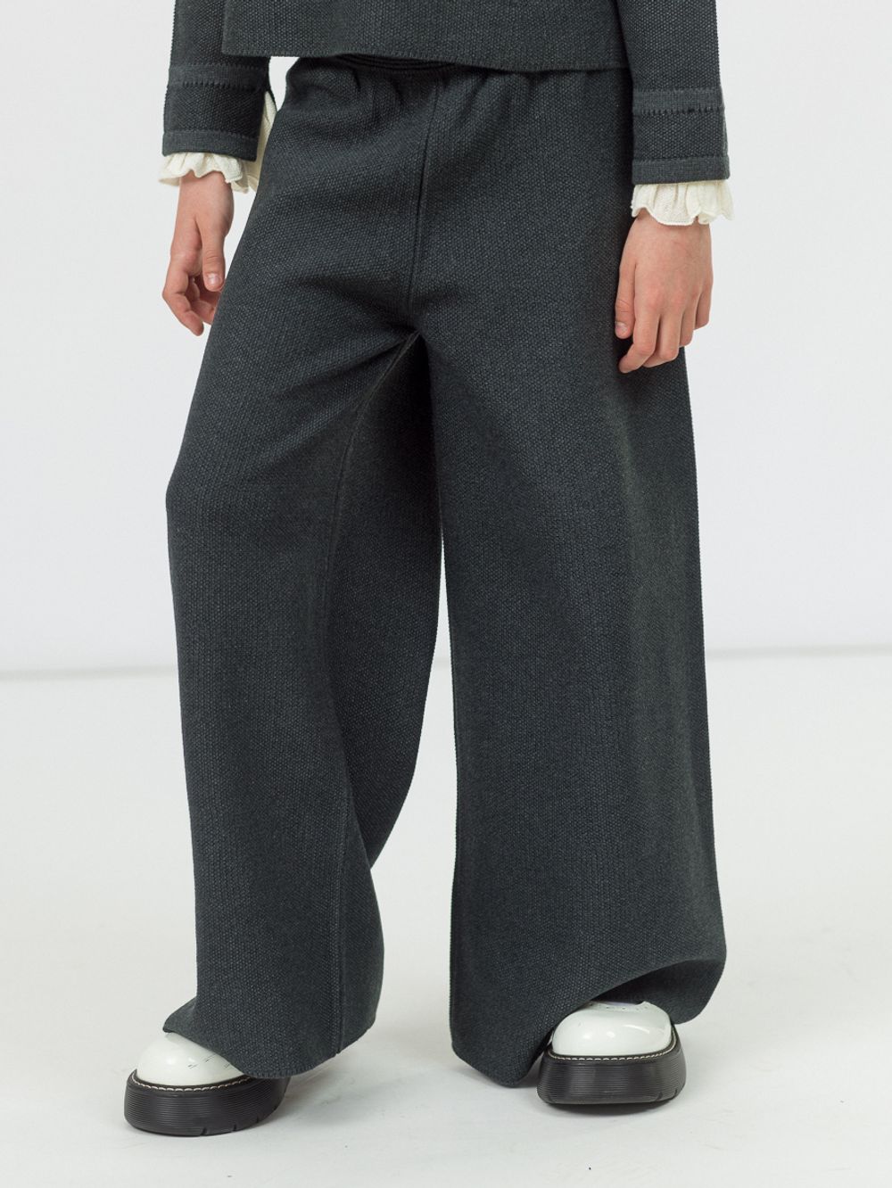 Брюки широкие для девочки AT991 темно-серый