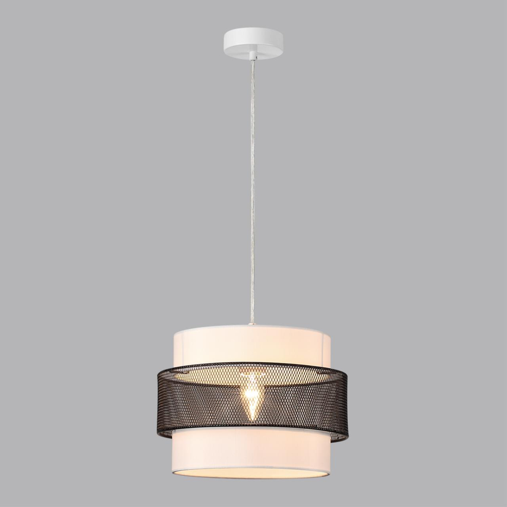 8002/1A MODERNI LN25 000 белый, черный металл/металл, текстиль Подвес Е27 60W 220V ANIMAISA