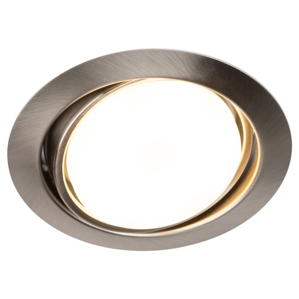 KL35 А SCH Светильник ЭРА под лампу Gx53 поворотный, 220V, 13W, сатин хром | Встраиваемые светильники Для ламп GX53