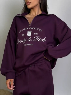 Женский спортивный костюм oversize, трикотаж без начеса