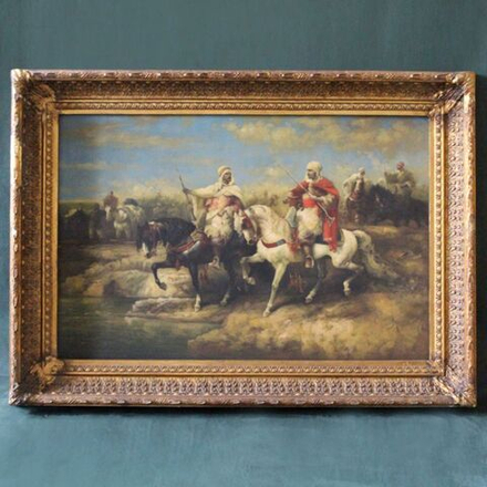 Винтаж: Картина «Восточные всадники»