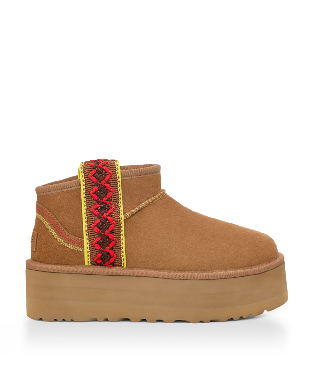 UGG ULTRA MINI BRAID PLATFORM-Chestnut