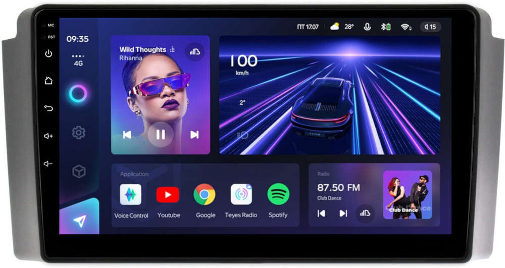 Магнитола для SsangYong Rexton 1 Y200 2002-2007 - Teyes CC3 монитор 9" QLED на Android 10, ТОП процессор, 4Гб+32Гб, CarPlay, 4G SIM-слот