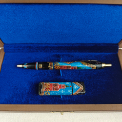 Набор "Кремль. Звезда" флешка и ручка Parker с ручной росписью Палех в футляре