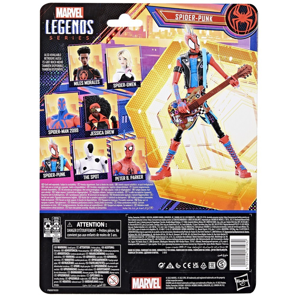 Hasbro Spider-Man - Фигурка Паука-Панка высотой 15 см из серии Marvel Legends / артикул   F3480 F3851  / GTIN 5010994181932