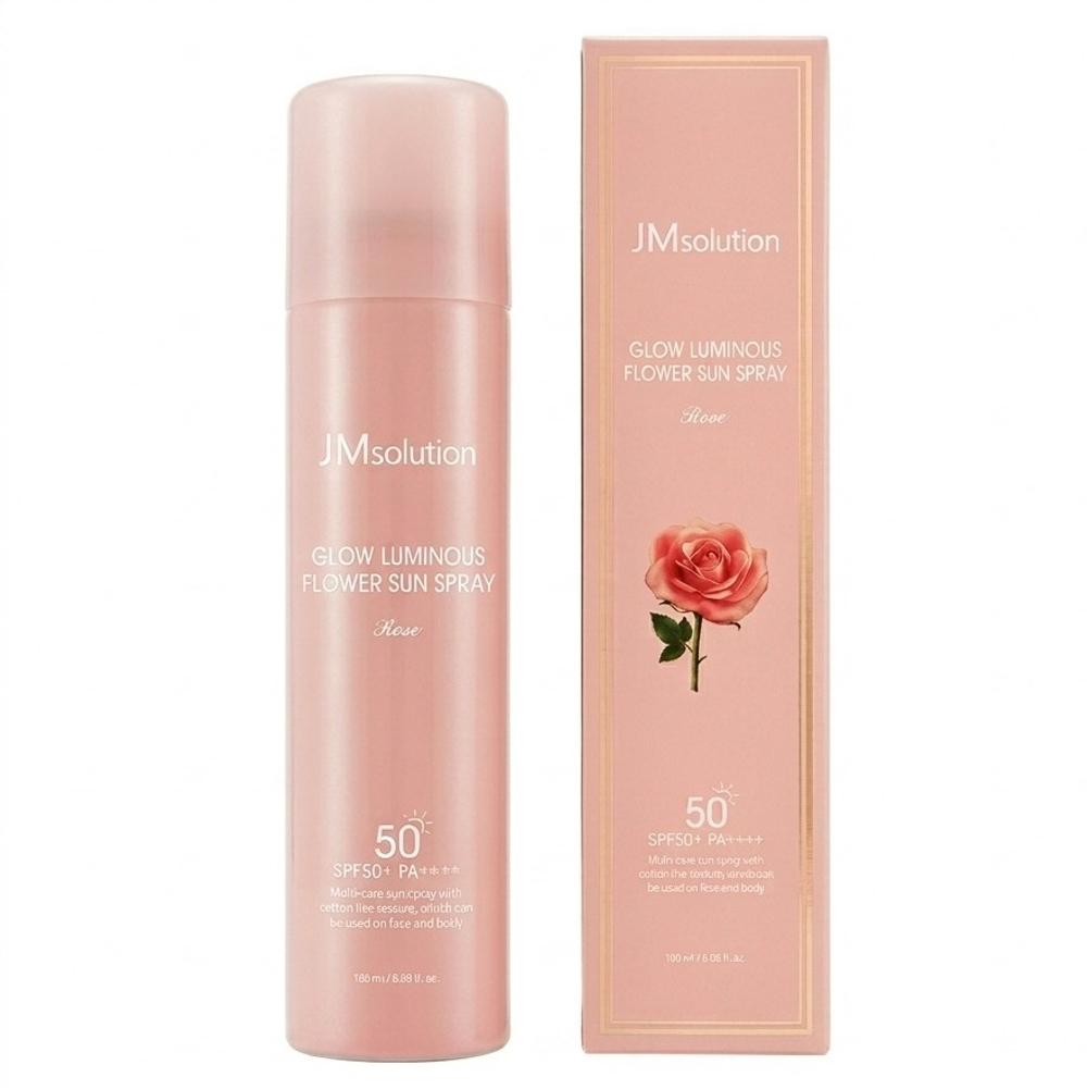 Омолаживающий солнцезащитный спрей с розой JMsolution Glow Luminous Flower Sun Spray SPF50+/PA++++, 180мл