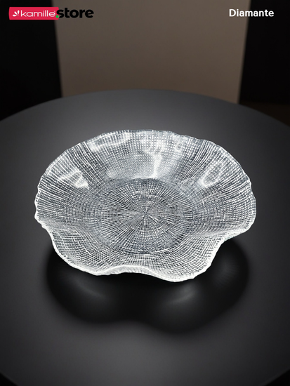 Блюдо салатник 26х5,5 см. из стекла Diamante