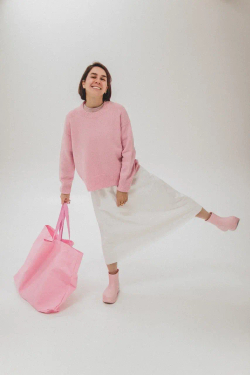 Пуловер Zoe из кашемира с мериносом розового цвета ПРЕДЗАКАЗ