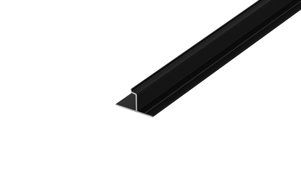 Алюм. профиль под ГКЛ 12, 5мм,  стена/пол,  13, 7х25, 8х2000мм. Без матового экрана. черный