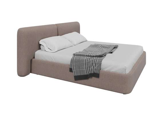 Кровать двуспальная Hub Soft 180 см (капучино, твид)