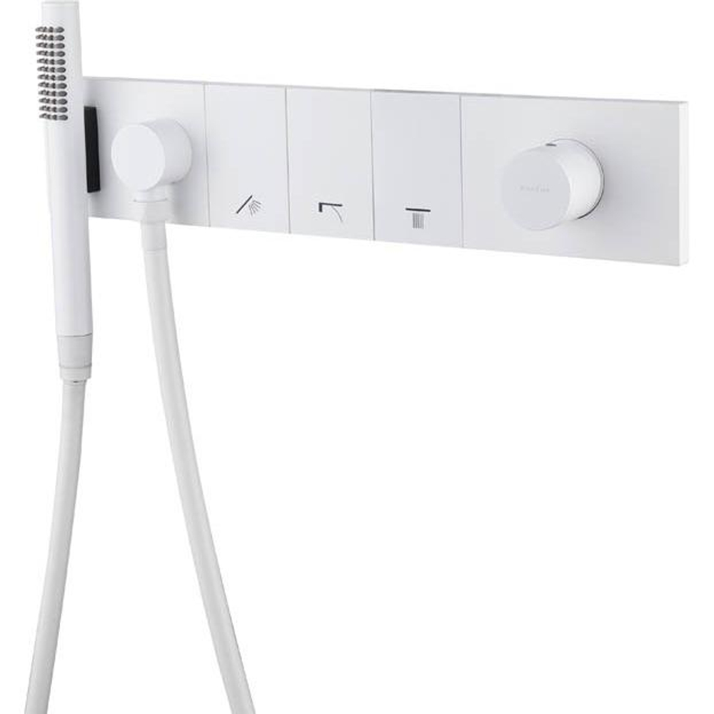 Встраиваемый смеситель для душа и ванны Boheme ZODIAC 132-SYS-MW с ручным душем, Mat White