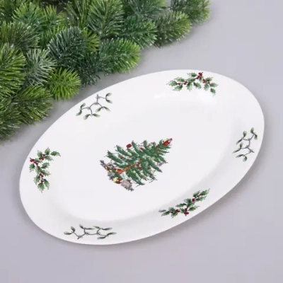 Блюдо керамическое «Ёлочка» 31,8*22*2,8см