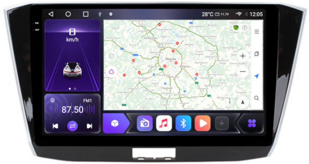 Магнитола для Volkswagen Passat 2015+ (без штатного усилителя) - Carmedia OL-1906 QLed+2K, Android 12, TS10,  CarPlay, 4G SIM-слот