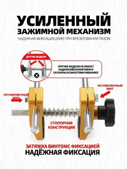 Кондуктор для врезки дверных замков 3 фрез / Шаблон для врезки дверных замков, ручек, личинок / комплект 8 предметов + кейс