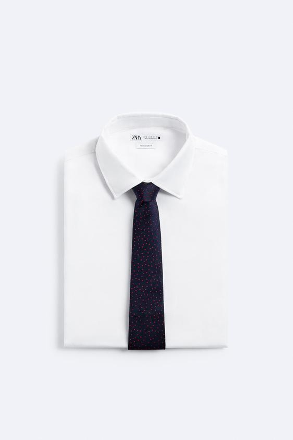 ZARA ГАЛСТУК ИЗ 100% ШЕЛКА С РЕЛЬЕФНЫМ УЗОРОМ, МОРСКОЙ СИНИЙ