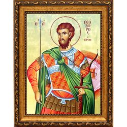 Феодор Тирон Святой славный мученик Христов. Икона на холсте.