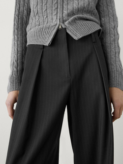 Massimo Dutti Брюки прямого кроя в тонкую полоску, темно-синий