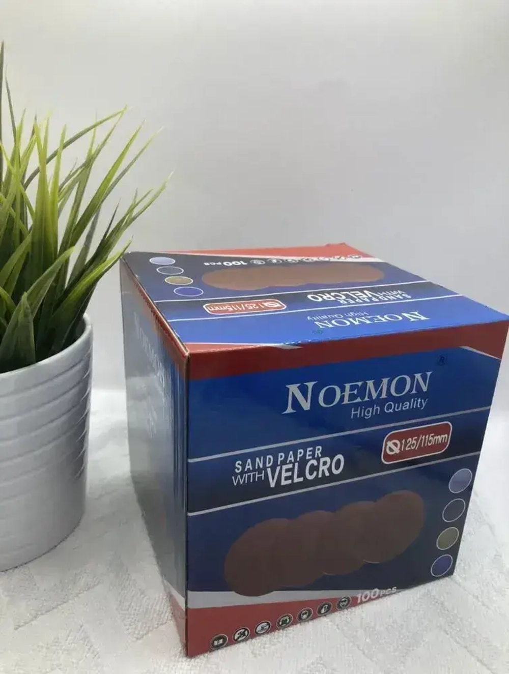 Шлифовальные круги 125мм на липучке Р80 100шт / Диск шлифовальный