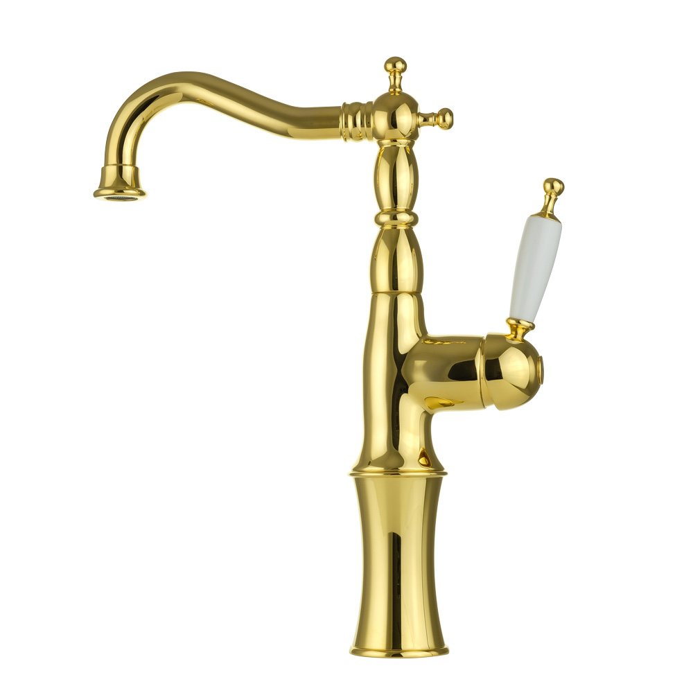Смеситель для раковины высокий Migliore Oxford 19174 золото купить