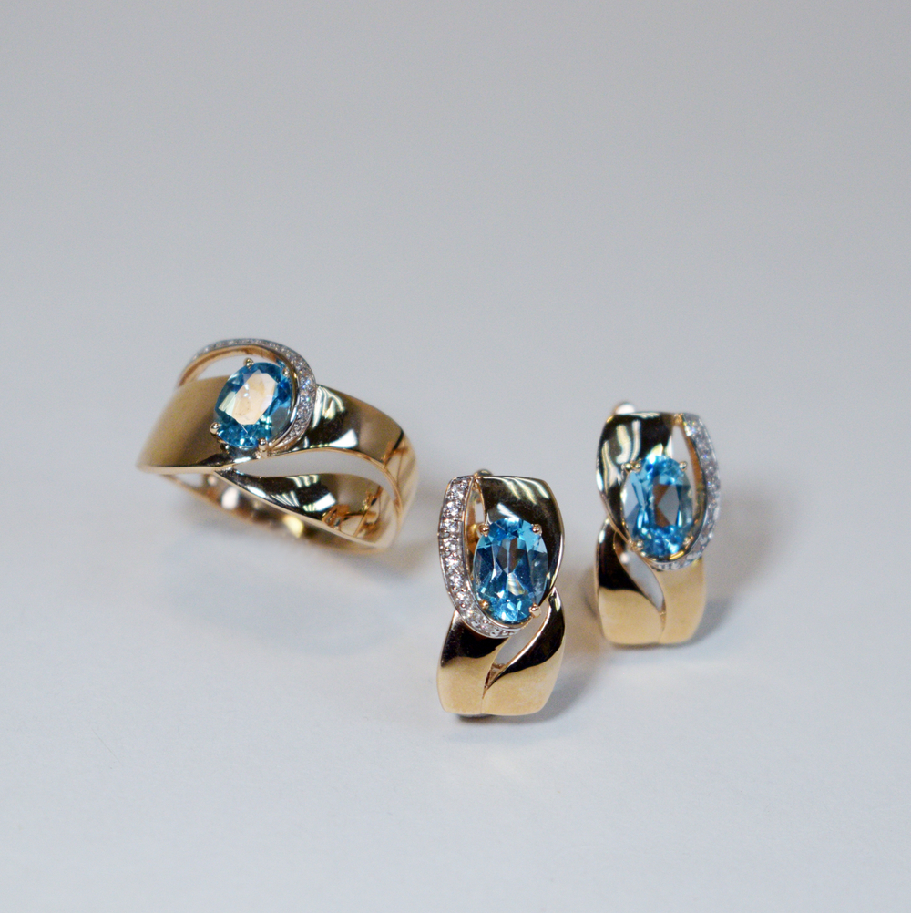 Серьги с топазом Swiss